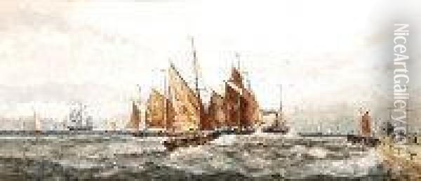 Sailing Boats Oil Painting - Thomas Bush Hardy