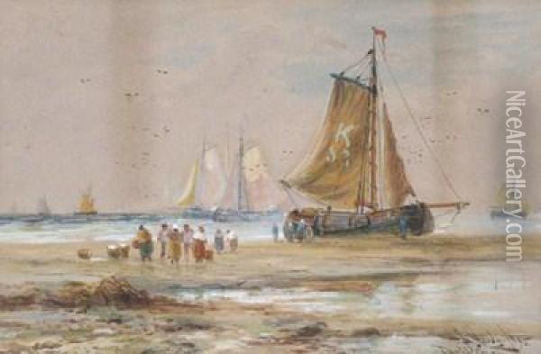 Dutch Coast Oil Painting - Thomas Bush Hardy