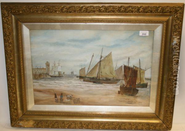 Shipping Scenes Oil Painting - Thomas Bush Hardy