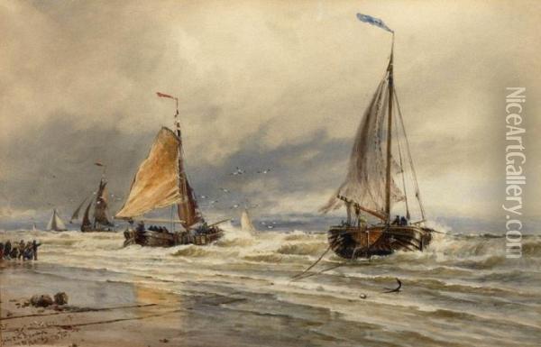 Going To The Doggerbank Oil Painting - Thomas Bush Hardy