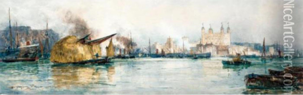 The Pool Of The Thames Oil Painting - Thomas Bush Hardy