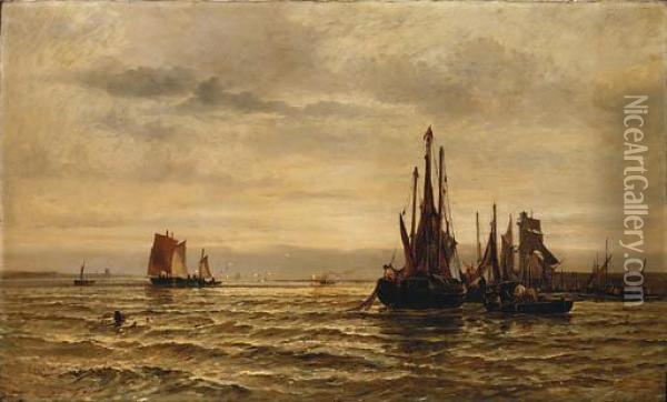Margate Harbour Oil Painting - Thomas Bush Hardy