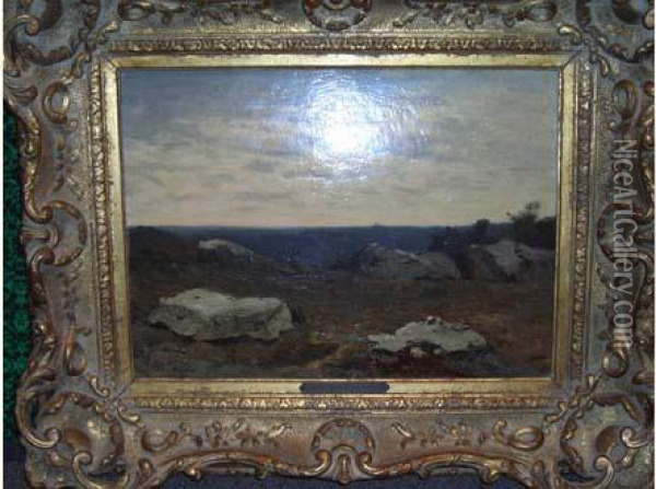 Paysage Aux Rochers Oil Painting - Henri-Joseph Harpignies
