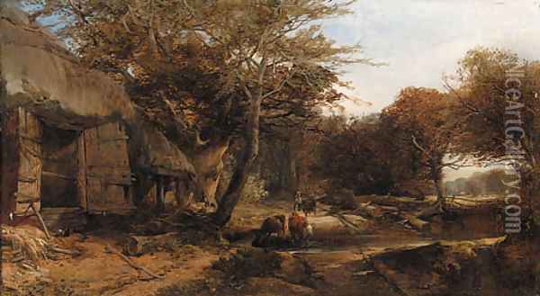A scene near Intwood Oil Painting - John Middleton