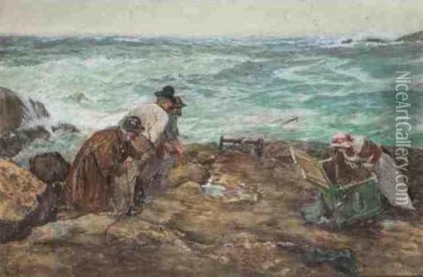 After A Gale Oil Painting - Charles Napier Hemy