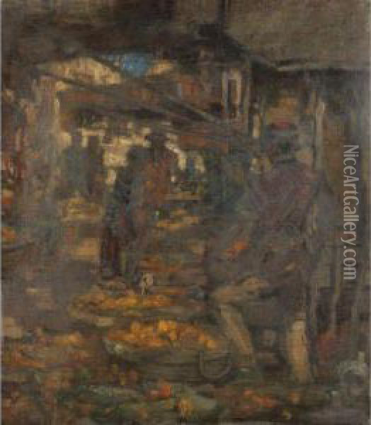 The Orange Seller Oil Painting - James Watterston Herald