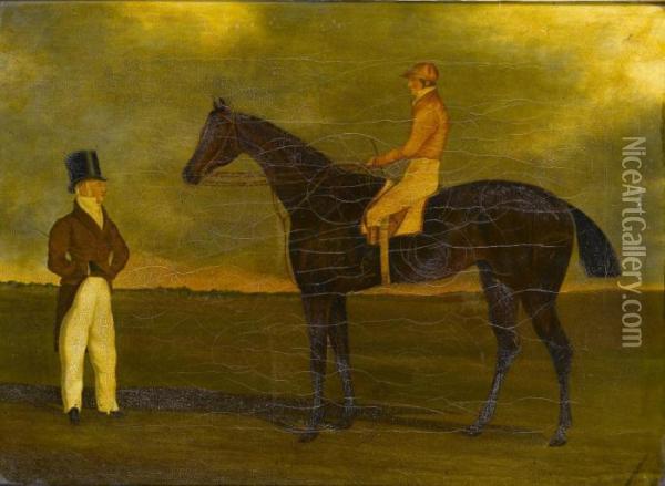 Portraits Of The Racehorses Tarrare And Birmingham Oil Painting - John Frederick Herring Snr