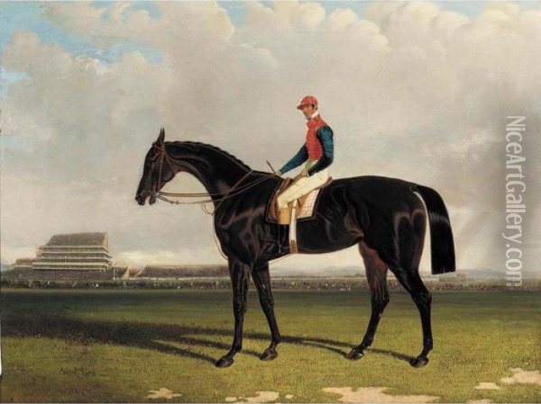 Lord Chesterfield's Industry With William Scott Up At Epsom Oil Painting - John Frederick Herring Snr