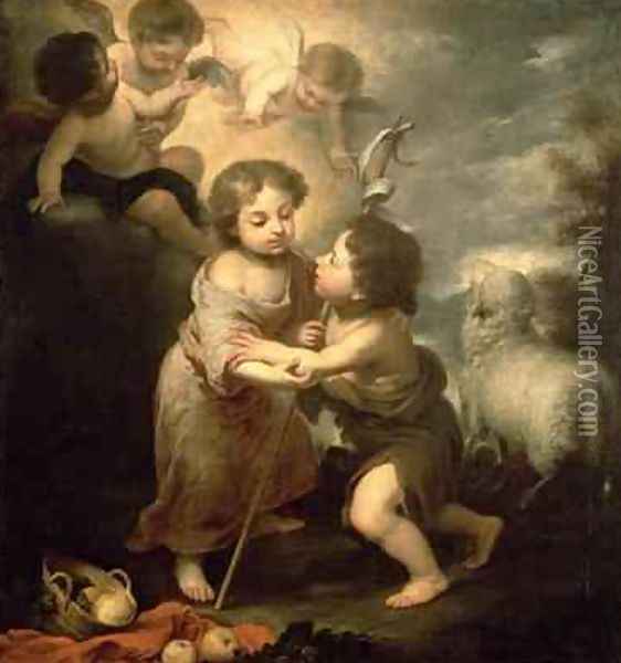 The Infants Christ and John the Baptist Oil Painting - Bartolome Esteban Murillo