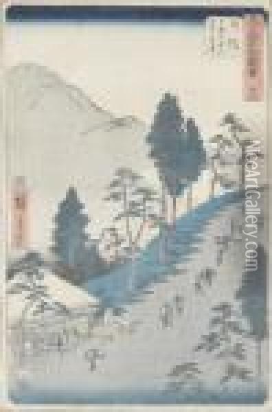 Nissaka Oil Painting - Utagawa or Ando Hiroshige