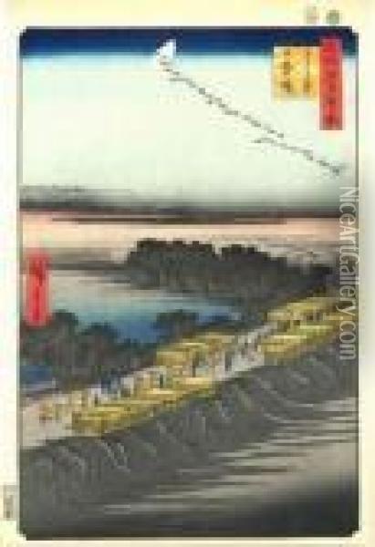 Vues D'edo Oil Painting - Utagawa or Ando Hiroshige