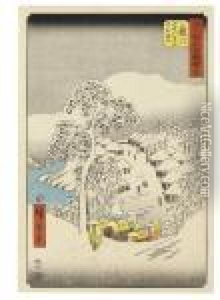 Fujikawa Oil Painting - Utagawa or Ando Hiroshige
