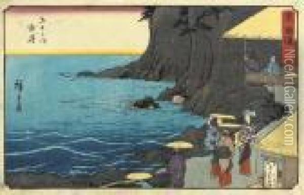 Yui, From The Series Tokaido Gojusan Tsugi Oil Painting - Utagawa or Ando Hiroshige
