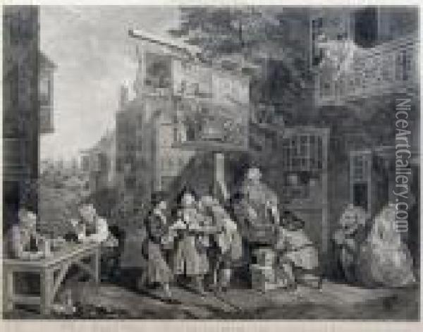 Canvassing For Votes Oil Painting - William Hogarth
