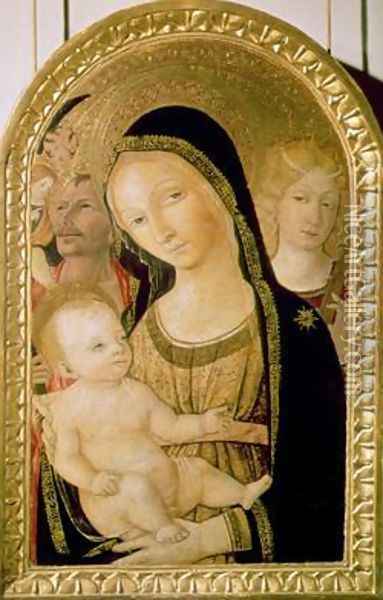 Madonna and Child with SS Catherine and Christopher 1470 Oil Painting - di Giovanni di Bartolo Matteo