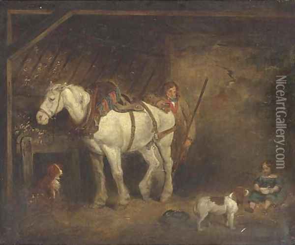 In the stable 2 Oil Painting - George Morland
