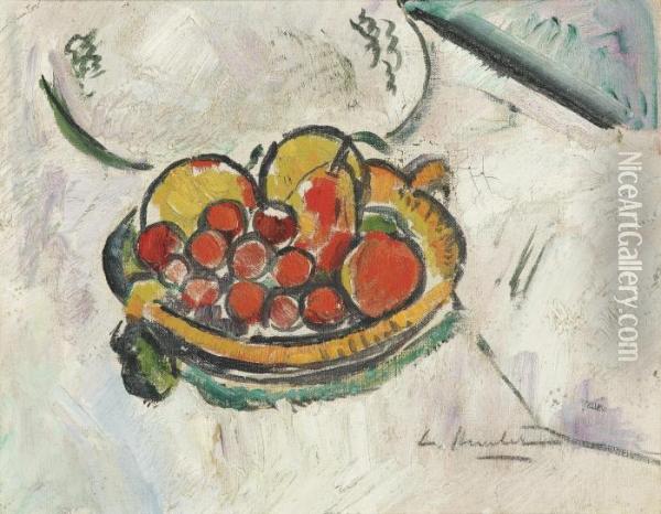 Still Life With A Bowl Of Fruit Oil Painting - George Leslie Hunter