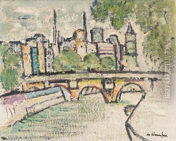 The Seine Oil Painting - George Leslie Hunter