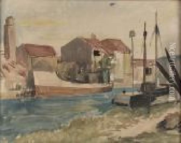A Puffer (possibly Port Dundas) Oil Painting - George Leslie Hunter