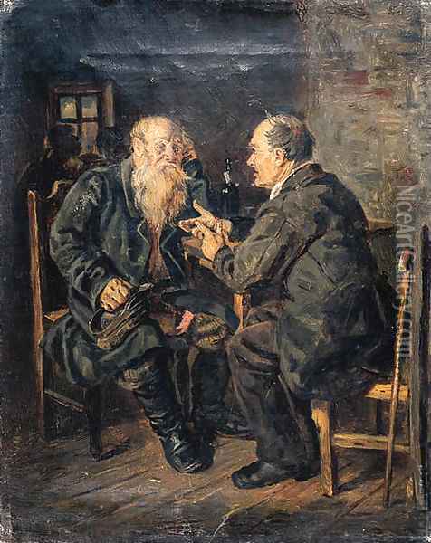 Conversation Oil Painting - Vladimir Egorovic Makovsky