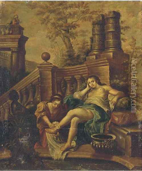The Bath of Bathsheba Oil Painting - Willem van Mieris