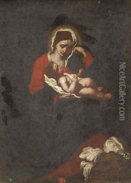 The Madonna and Child Oil Painting - Francesco de Mura