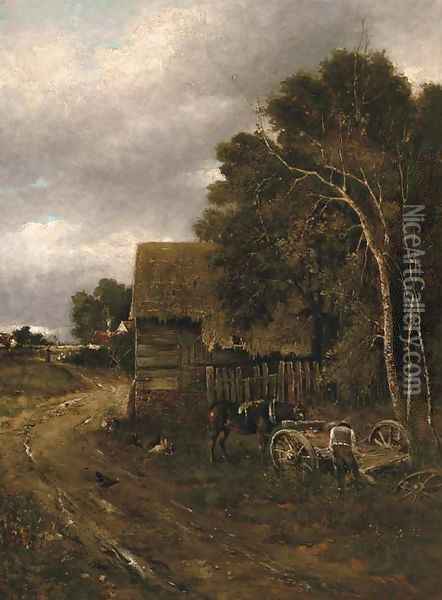 Unharnessing the cart at dusk Oil Painting - Anton Mauve