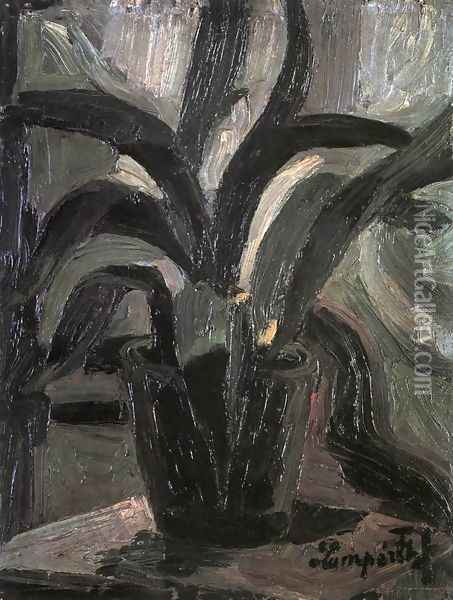 Plant Still-life 1910 Oil Painting - Jozsef Nemes Lamperth