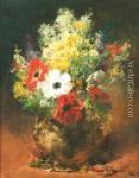  Le Bouquet : Anemones, Marguerite Etlilas  Oil Painting - Georges Jeannin