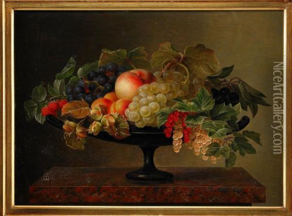 Fruktstilleben Oil Painting - Johan Laurentz Jensen