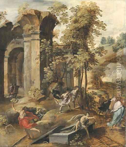 The Miracle at the Grave of Elisha Oil Painting - Jan Nagel