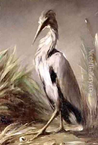 A Heron Oil Painting - Jean-Baptiste Oudry
