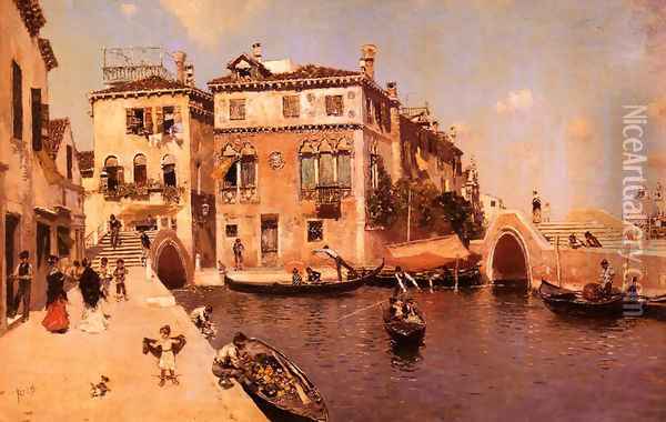 A Venetian Afternoon Oil Painting - Martin Rico y Ortega