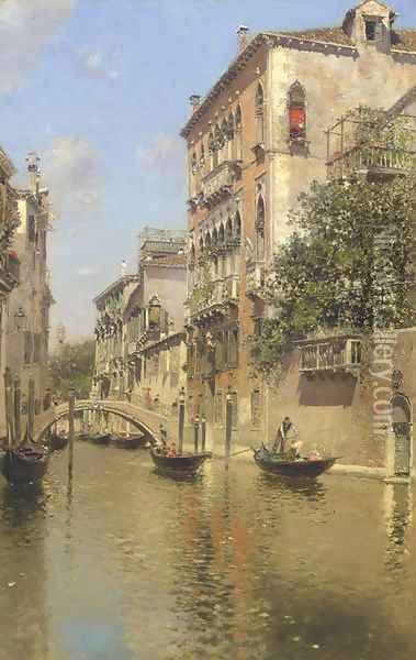 A Canal in Venice Oil Painting - Martin Rico y Ortega