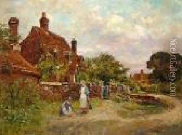 Sussex Cottage Oil Painting - Henry John Yeend King