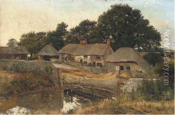 A Quiet Day On The Farm Oil Painting - Henry John Yeend King