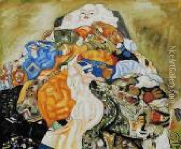 Baby (cradle) Oil Painting - Gustav Klimt