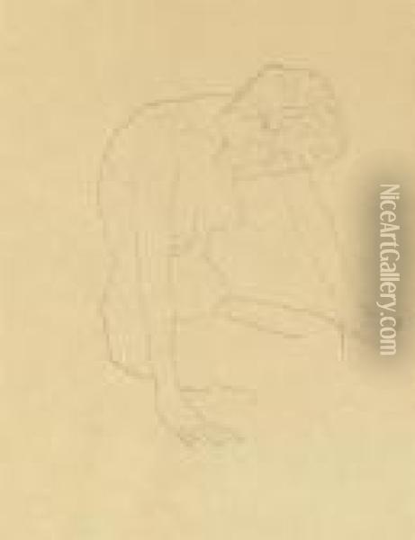 Studie Einer Nackten Frau Oil Painting - Gustav Klimt