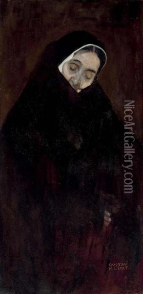 Alte Frau Oil Painting - Gustav Klimt