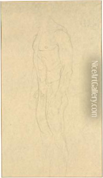 Nudo Maschile In Piedi Oil Painting - Gustav Klimt