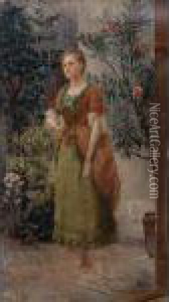 Bildnis Emilie Floges (portrait Of Emilie Floges) Oil Painting - Gustav Klimt