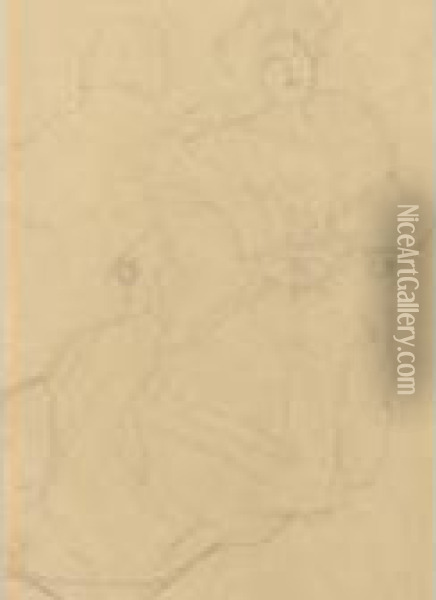 Studie Zum Bildnis Hermine 
Gallia Sitzende Nach Links Genendet (study Of Hermine Gallia Sitting To 
The Left) Oil Painting - Gustav Klimt