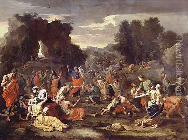 The Gathering of Manna, c.1637-9 2 Oil Painting - Nicolas Poussin