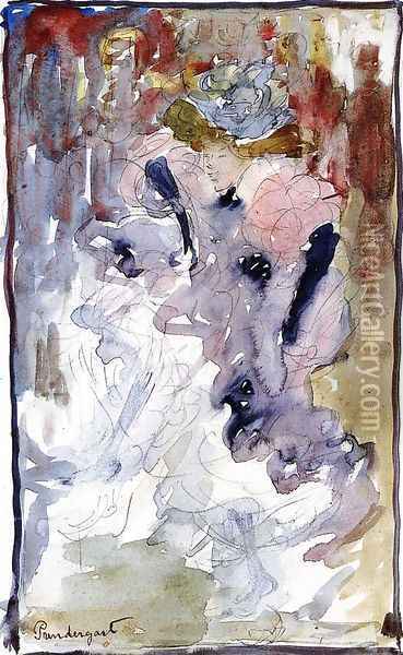 Can Can Dancer Oil Painting - Maurice Brazil Prendergast