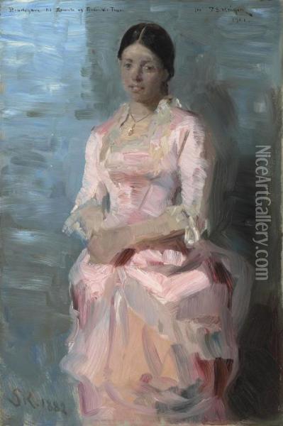 Portrait Of Frederikke Tuxen Oil Painting - Peder Severin Kroyer