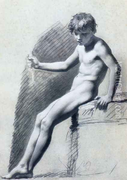 Seated Nude Figure Oil Painting - Pierre-Paul Prud'hon