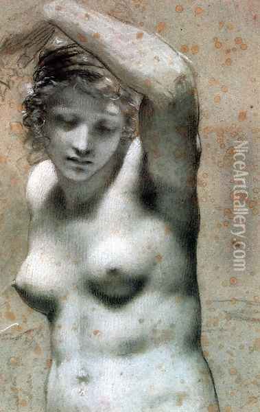 Female Nude Raising Her Arm Oil Painting - Pierre-Paul Prud'hon