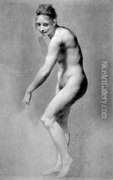 Female Nude Leaning Oil Painting - Pierre-Paul Prud'hon