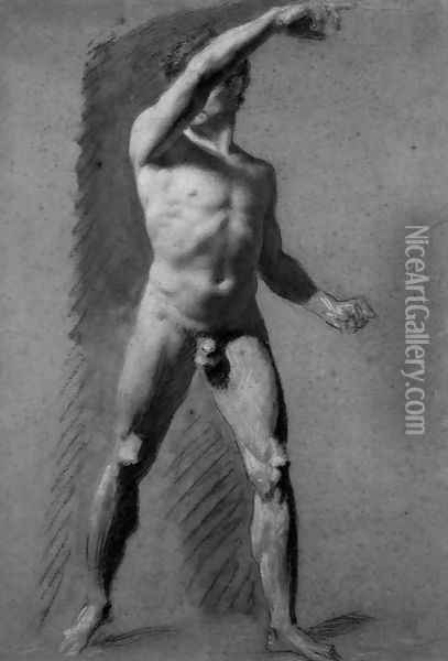 Male Nude Pointing Oil Painting - Pierre-Paul Prud'hon