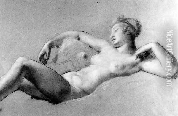 Female Nude Reclining Oil Painting - Pierre-Paul Prud'hon